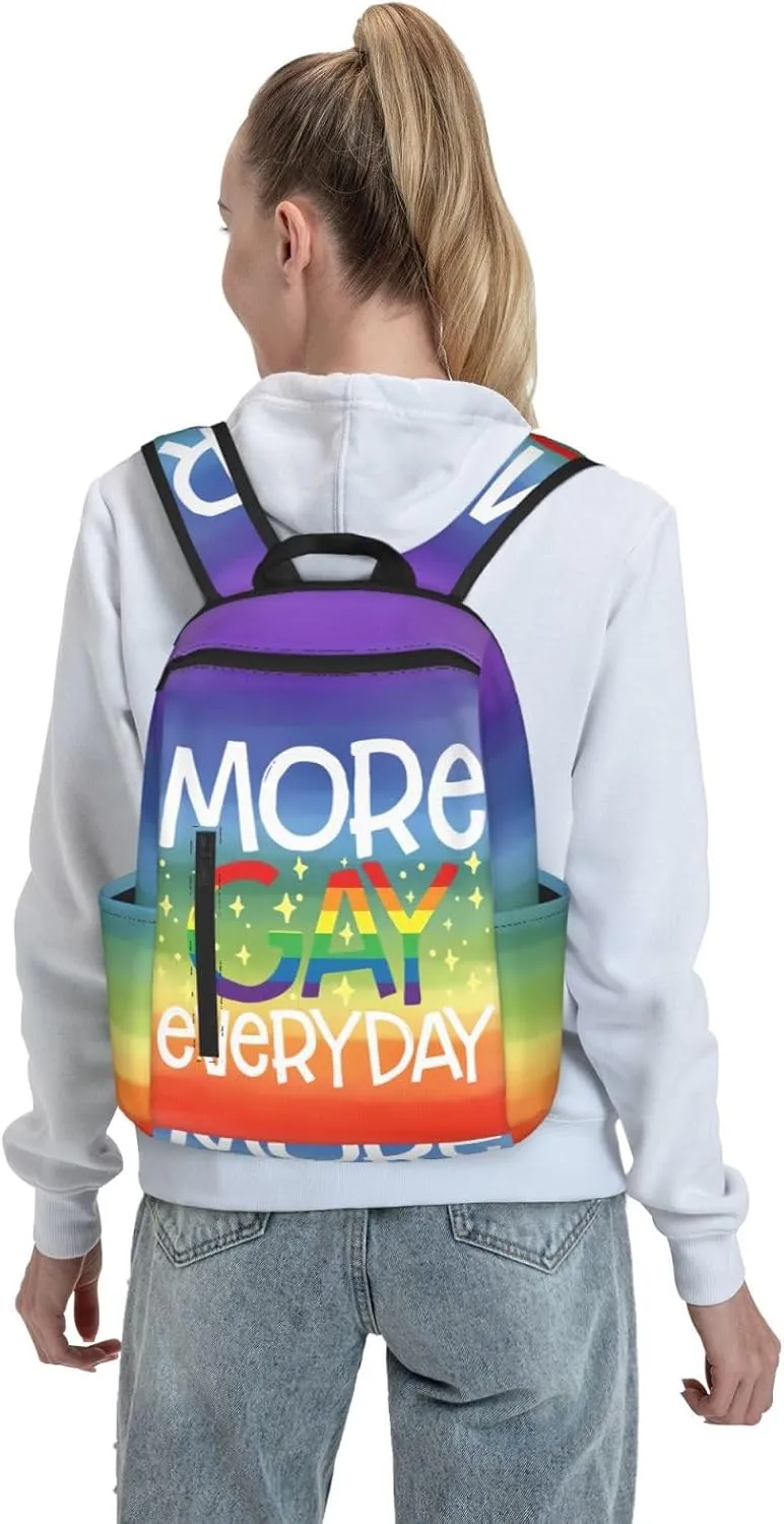 LGBT Rainbow Pride More Gay Everyday Travel Laptop Backpack Casual Backpacks Double Shoulder Daypack Notebook Rucksack Work Bags Sports Bag for Gym Hiking Camping Beach