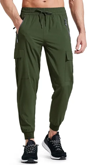 Libin Men's Lightweight Joggers Quick Dry Cargo Hiking Pants Track Running Workout Athletic Travel Casual Outdoor
