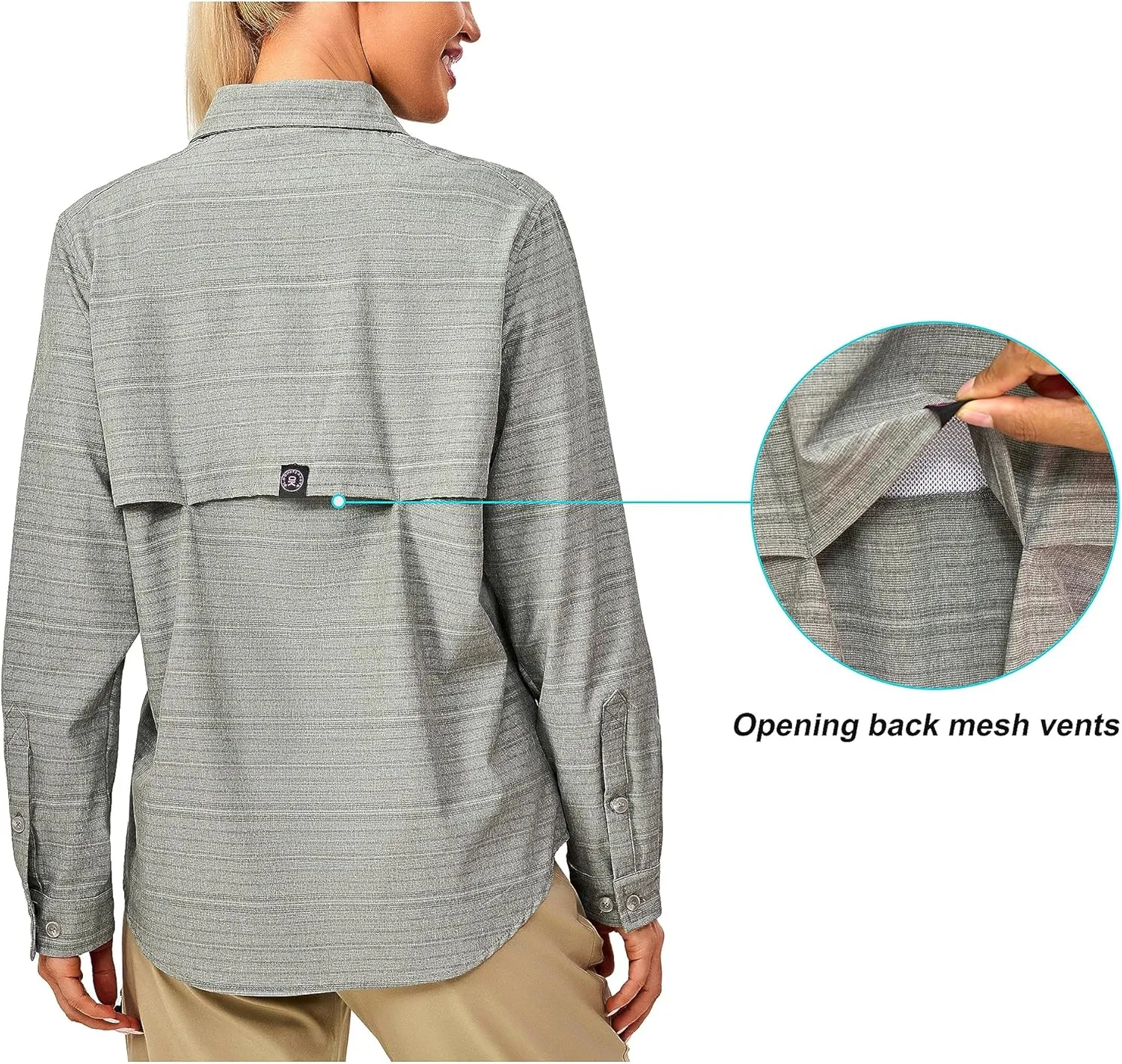 Little Donkey Andy Women's UPF 50  UV Protection Shirt, Long Sleeve Fishing Shirt, Breathable and Fast Dry