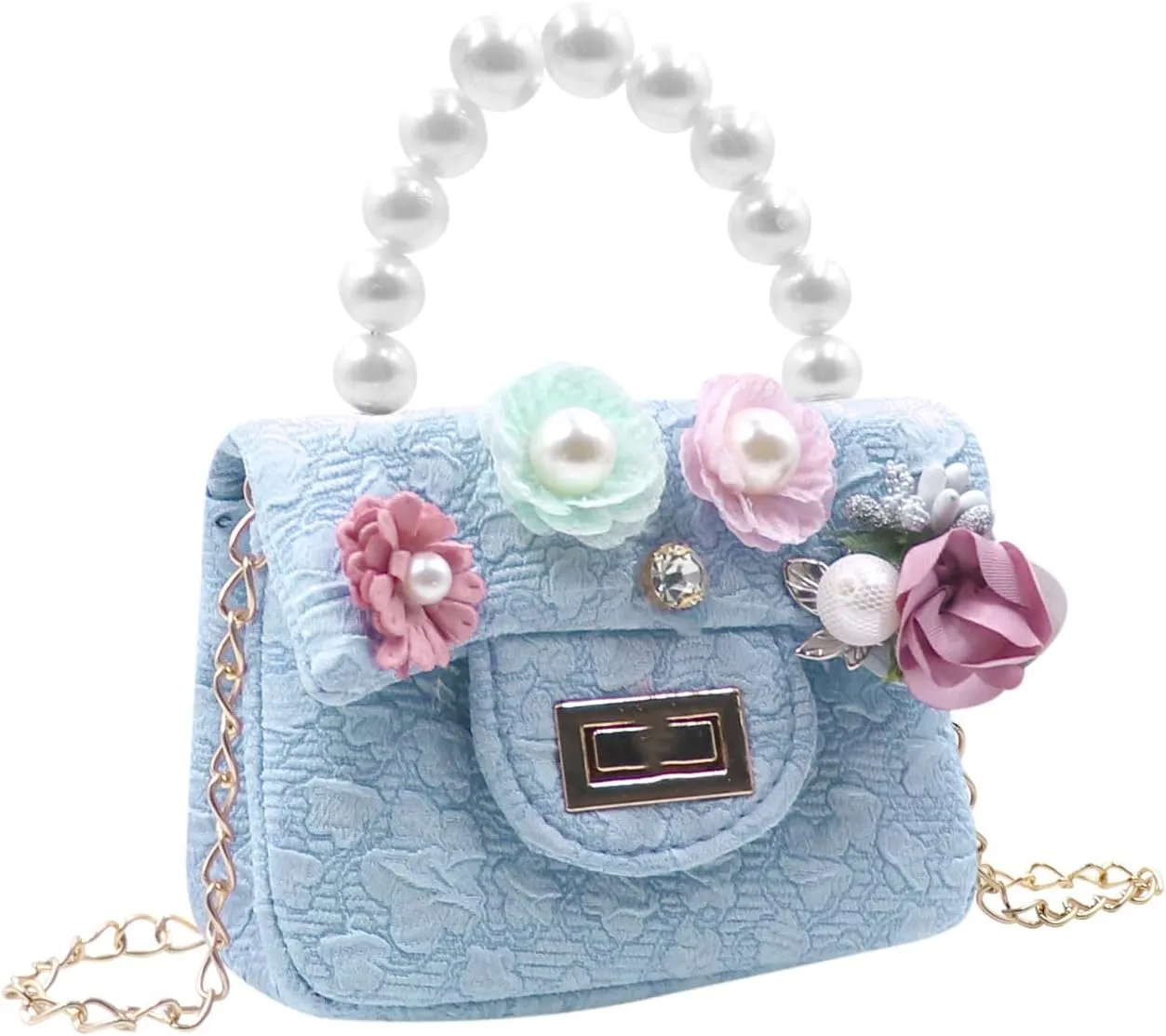 Little Girls Mini Jelly Purse Candy Color Transparent Small Crossbody Bag Cute Princess Handbags with Pearl Handle