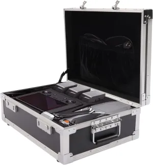 Locking Briefcase Aluminum Hard Case Briefcase Toolbox, Lockable Dorm Storage Trunk with Combination Lock for Important Documents Files Laptop Briefcase, Black 18.35 * 13.23 * 6.46in