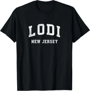 Lodi New Jersey NJ Vintage Athletic Sports Design T-Shirt