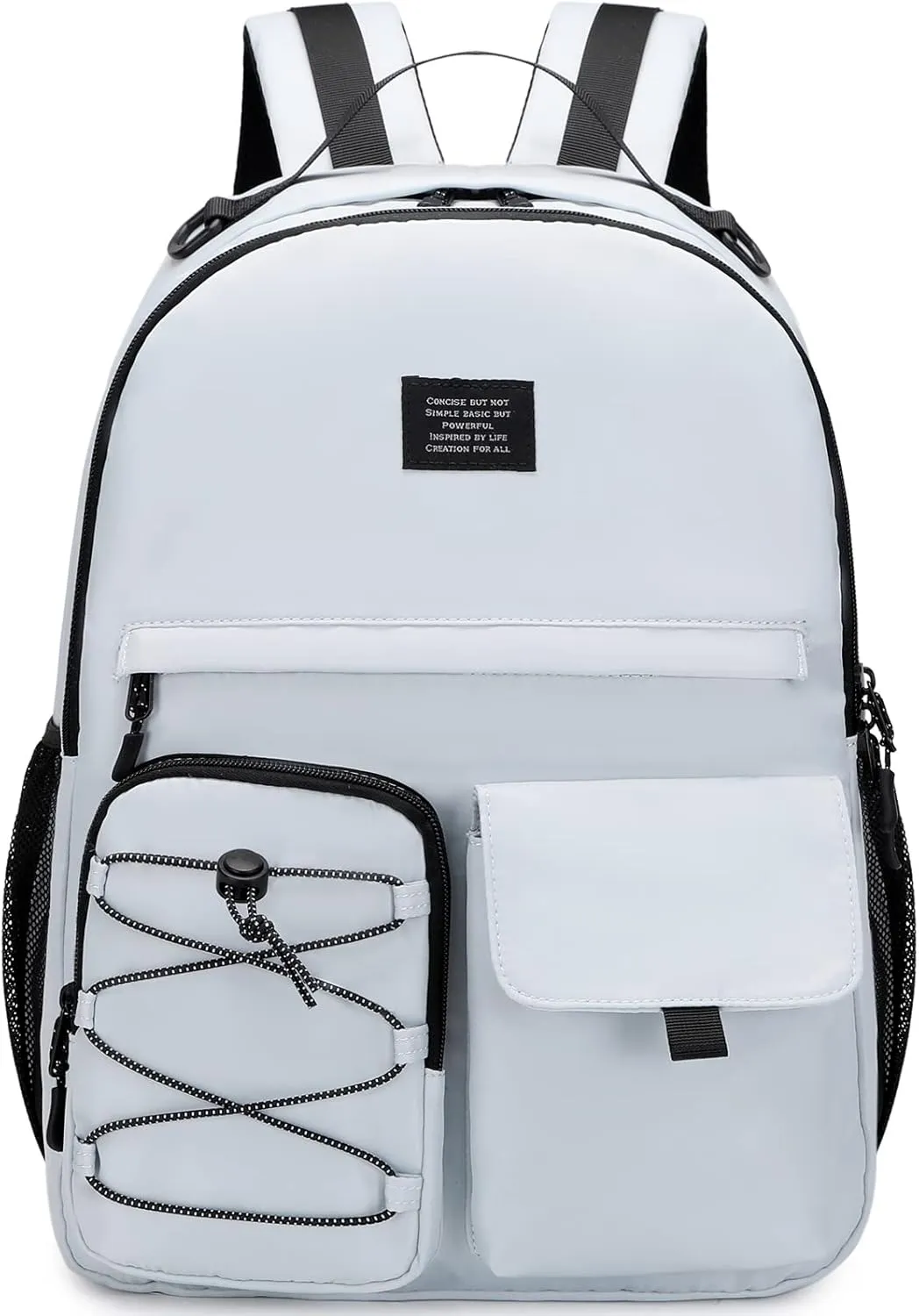 Lohol Casual Backpack for Teen Boys Girls, Water Resistant Daypack with Anti Theft Pocket for Travel School (Grey)