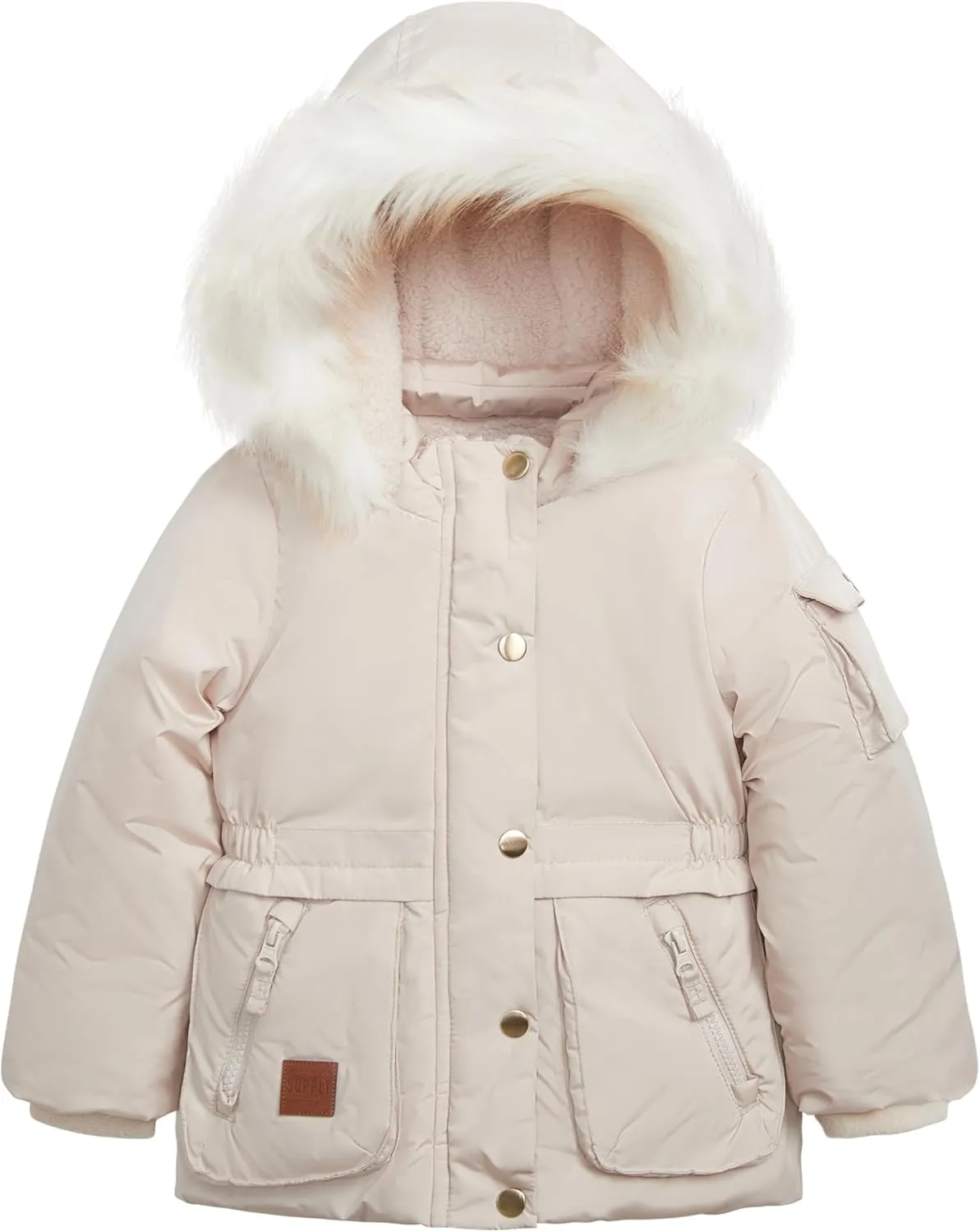 LONDON FOG Girls' Heavyweight Utility Parka with Cozy Trim Hood