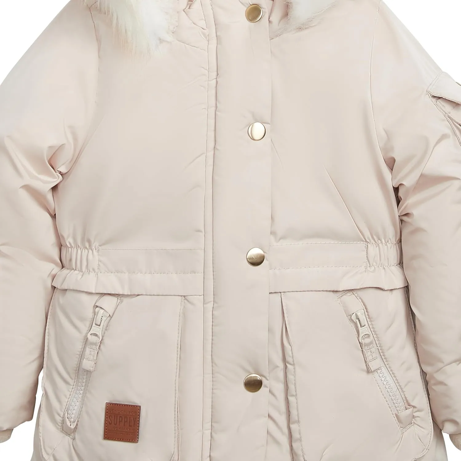 LONDON FOG Girls' Heavyweight Utility Parka with Cozy Trim Hood