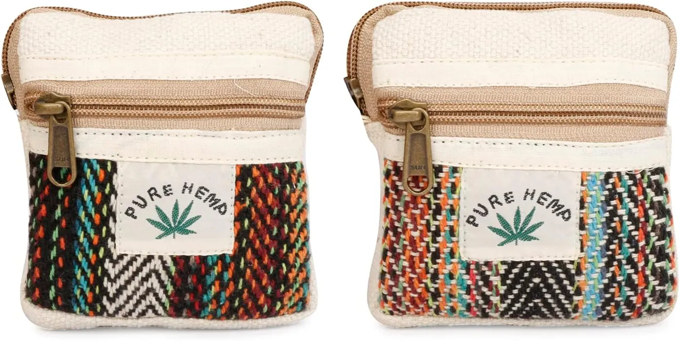 LONGING TO BUY Zip Pouch Combo for Multiple use in Pure Hemp - Combo Pack of 2