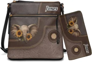 Lotusorchid Purse and Wallet Set for Women, Customized Crossbody Shoulder Purse PU Leather Hobo Bag with Adjustable Strap