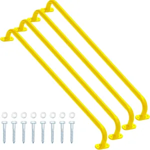 Lounsweer 4 Pack 37 Inch Playhouse Ladder Handle Monkey Bars Metal Safety Handles Grab Handle Bars for Playground Accessories for Outdoor Games Backyard Ladder House Tree House