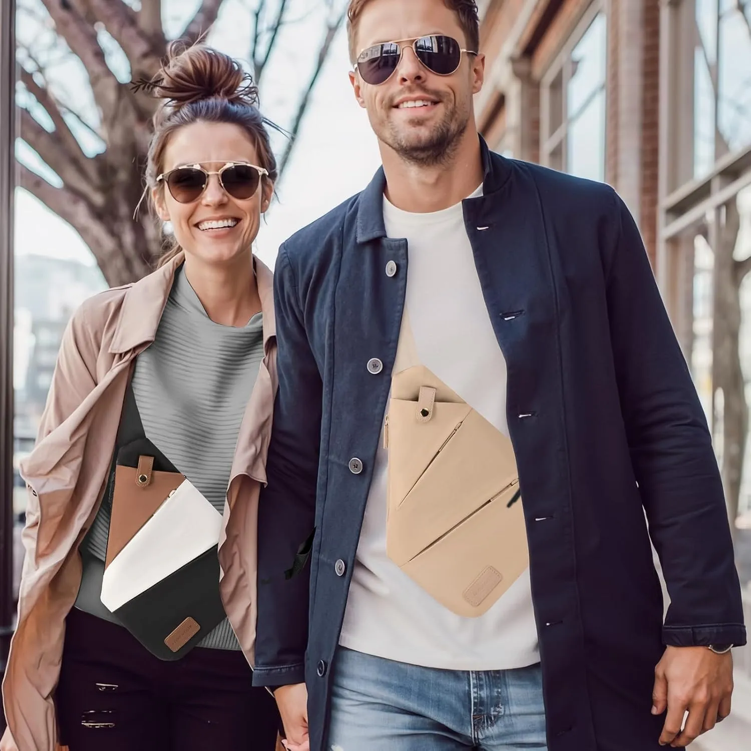 LOVEVOOK Anti Theft Crossbody Bag, Travel Sling Bag for Women and Men, Chest Shoulder Bag