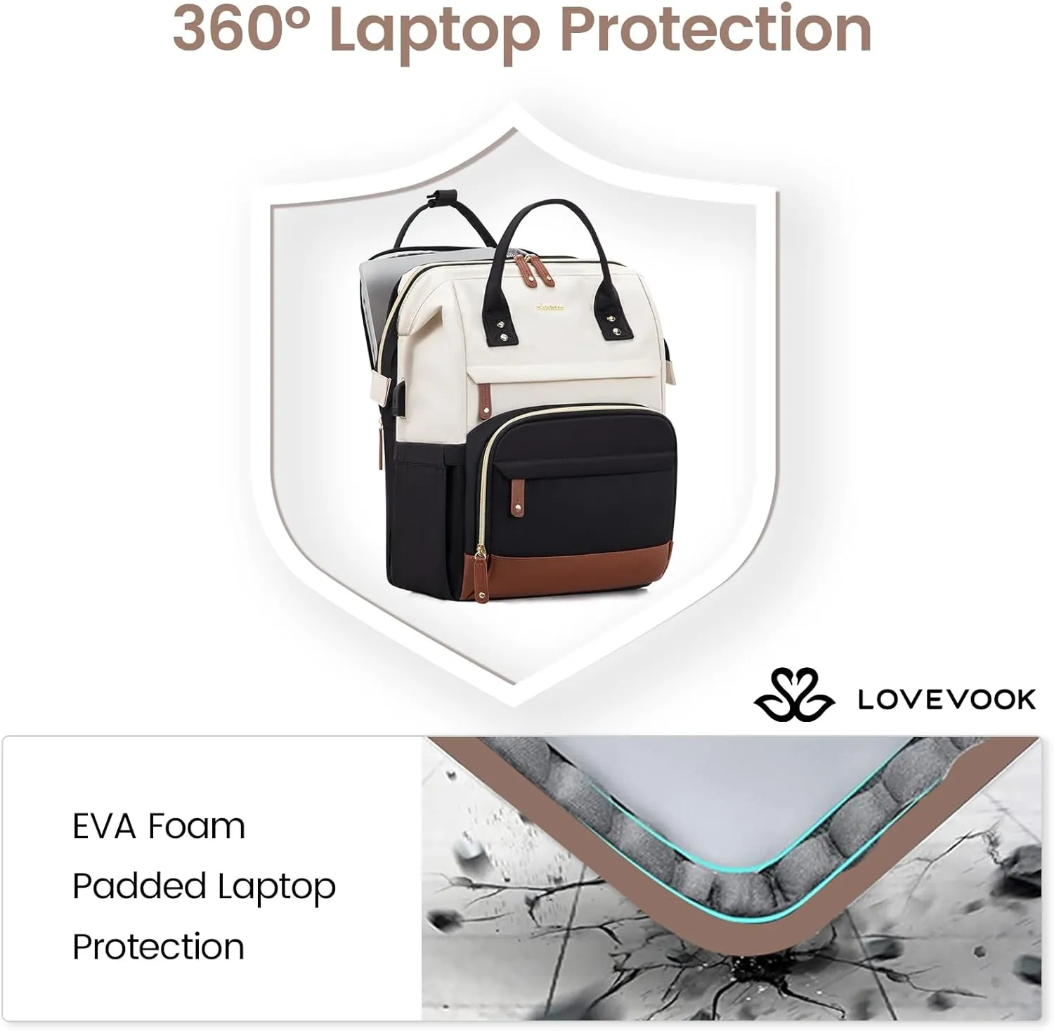 LOVEVOOK Laptop Backpack for Women, 15.6 Inch Work Business Backpacks Purse, Large Capacity Nurse Bag College Bookbag for School, Waterproof Casual Daypack for Travel
