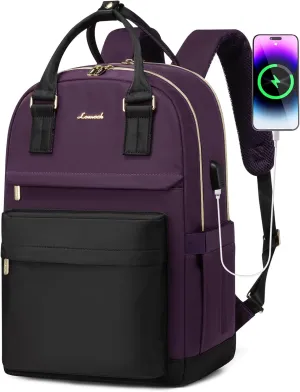 LOVEVOOK Laptop Backpack for Women 15.6 Inch,Cute Backpack Laptop Bag with USB Port,Waterproof Travel Backpack Purse Teacher Nurse Bag Fashion Computer Bag for Work