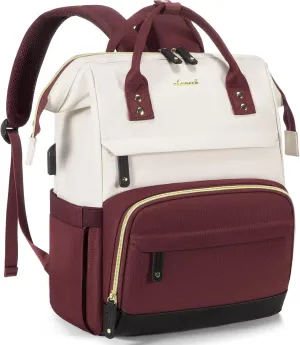 LOVEVOOK Laptop Backpack for Women, 17 Inch Work Business Backpacks Purse with USB Port, Large Capacity Nurse Bag College Bookbag for School, Waterproof Casual Daypack for Travel