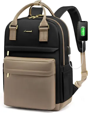 LOVEVOOK Laptop Backpack for Women Men 15.6 Inch Laptop Bag with USB Port Fashion Waterproof Backpacks Teacher Nurse Stylish Travel Bags Vintage Daypacks Bookbag for College School Work