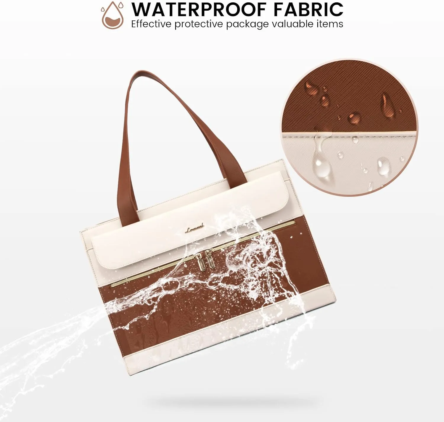LOVEVOOK Laptop Tote for Women - 15.6 Inch Professional Leather Computer Briefcase with Waterproof Handbag Shoulder Bag Large Capacity Business Teacher Office Crossbody Purse