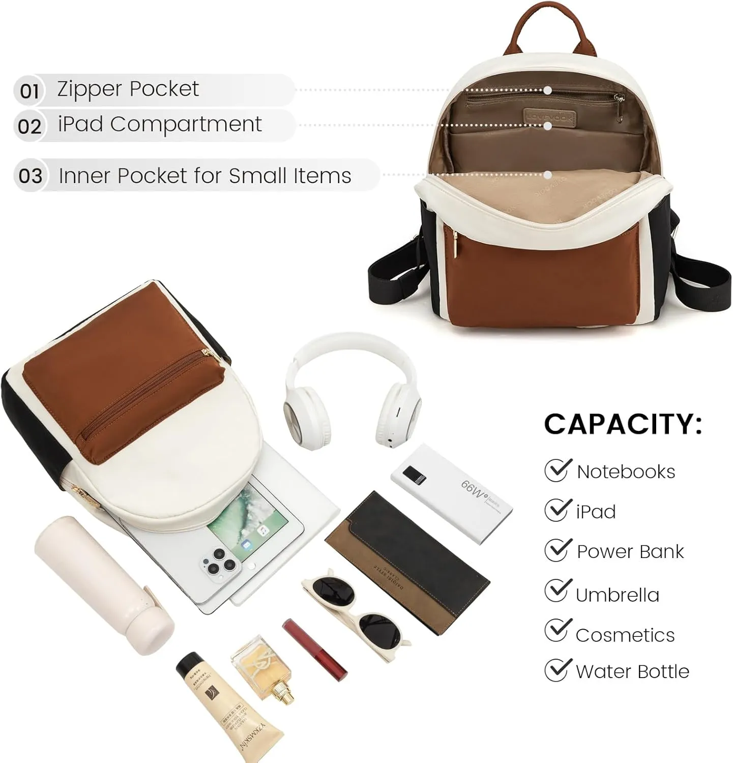 LOVEVOOK Mini Backpack for Women Light Weight Small Waterproof Backpack Purses Daily Backpack…