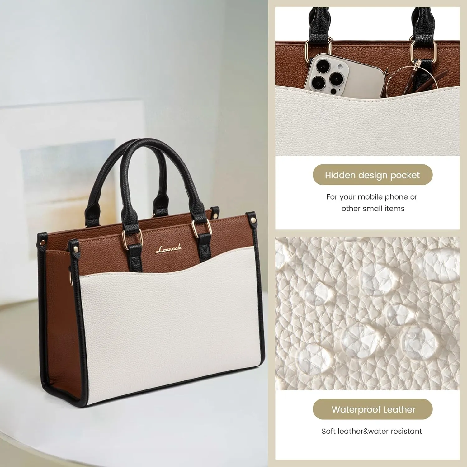 LOVEVOOK Purses for Women Purses and Handbags Tote Bag for Women Trendy Top Handle Satchel Crossbody Bag with Matching Clutch