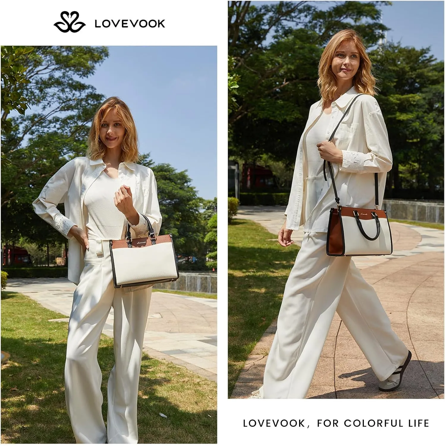 LOVEVOOK Purses for Women Purses and Handbags Tote Bag for Women Trendy Top Handle Satchel Crossbody Bag with Matching Clutch