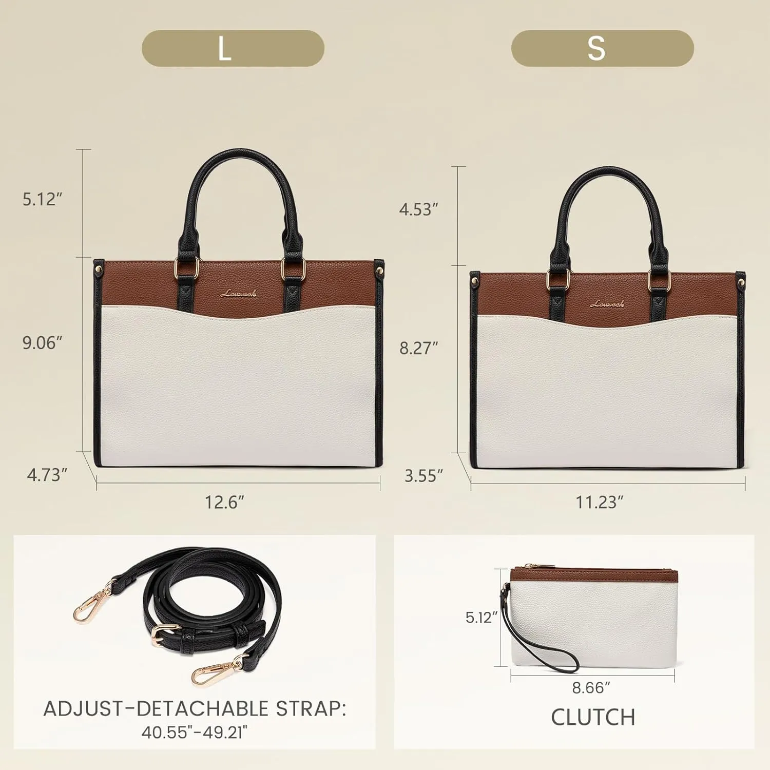 LOVEVOOK Purses for Women Purses and Handbags Tote Bag for Women Trendy Top Handle Satchel Crossbody Bag with Matching Clutch