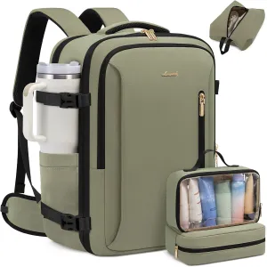 LOVEVOOK Travel Backpack for Women with Waist Strap, 40L Carry On Backpack Luggage Flight Approved,TSA Personal ltem Travel Bag Essentials Fits 17.3 Inch Laptop,Weekender Daypack with 3 Packing Cubes