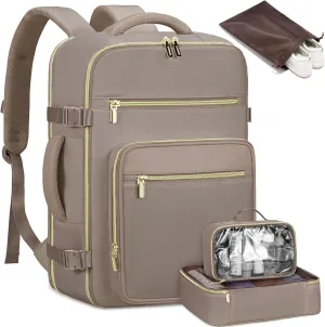 LOVEVOOK Travel Backpack For Women,40L Carry On Backpack Flight Approved,TSA Personal Item Travel Bag Fits 17 Inch Laptop,Business Weekender Overnight Daypack with Toiletry Bag and Cube