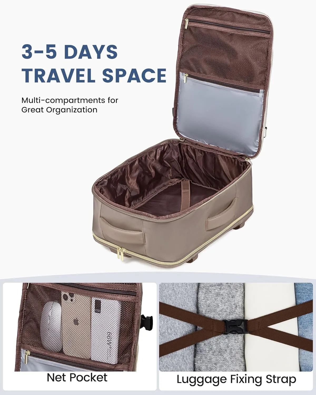 LOVEVOOK Travel Backpack For Women,40L Carry On Backpack Flight Approved,TSA Personal Item Travel Bag Fits 17 Inch Laptop,Business Weekender Overnight Daypack with Toiletry Bag and Cube