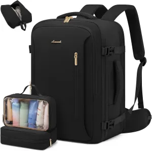 LOVEVOOK Travel Backpack For Women,42L Carry On Backpack Flight Approved,TSA Personal Item Travel Bag Fits 17.5 Inch Laptop,Business Weekender Overnight Daypack with Toiletry Bag and Cubes