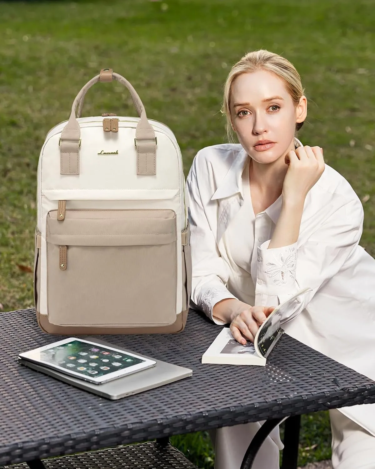 LOVEVOOK Travel Laptop Backpack Women, 15.6 Inch Anti-theft Laptop Bag with USB Port, Fashion Waterproof Computer Backpacks Teacher Nurse Backpack Purse for College School Work