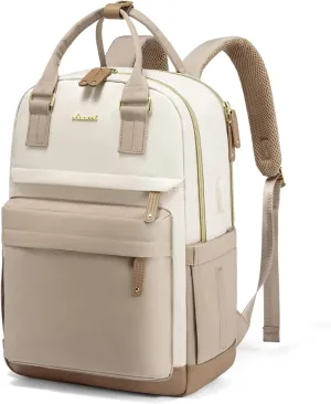 LOVEVOOK Travel Laptop Backpack Women, 15.6 Inch Anti-theft Laptop Bag with USB Port, Fashion Waterproof Computer Backpacks Teacher Nurse Backpack Purse for College School Work