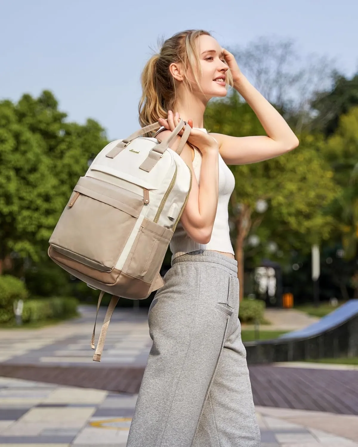 LOVEVOOK Travel Laptop Backpack Women, 15.6 Inch Anti-theft Laptop Bag with USB Port, Fashion Waterproof Computer Backpacks Teacher Nurse Backpack Purse for College School Work