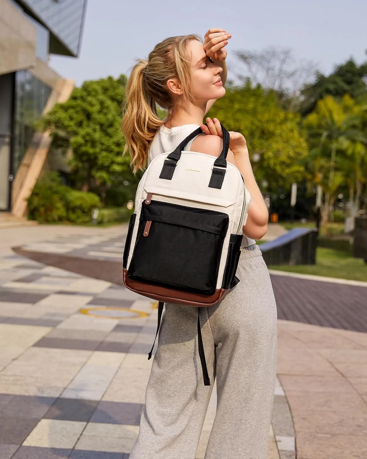 LOVEVOOK Travel Laptop Backpack Women, 17.3 Inch Anti-theft Laptop Bag with USB Port, Fashion Waterproof Computer Backpacks Teacher Nurse Backpack Purse for College School Work