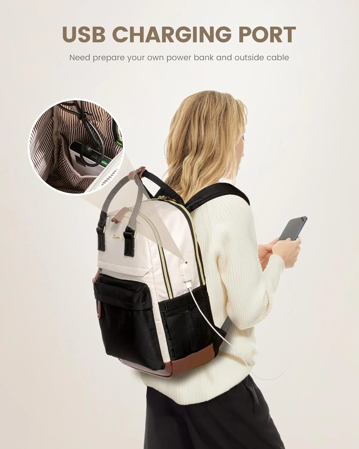 LOVEVOOK Travel Laptop Backpack Women, 17.3 Inch Anti-theft Laptop Bag with USB Port, Fashion Waterproof Computer Backpacks Teacher Nurse Backpack Purse for College School Work