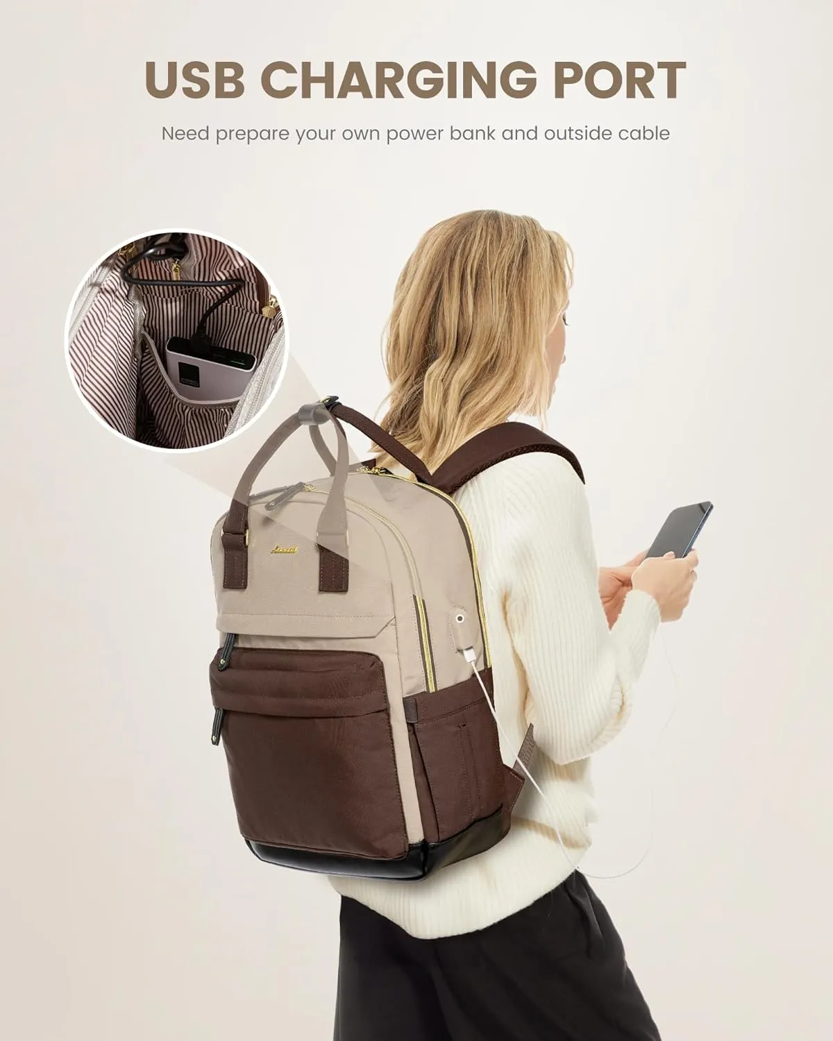 LOVEVOOK Travel Laptop Backpack Women, 17.3 Inch Anti-theft Laptop Bag with USB Port, Fashion Waterproof Computer Backpacks Teacher Nurse Backpack Purse for College Work