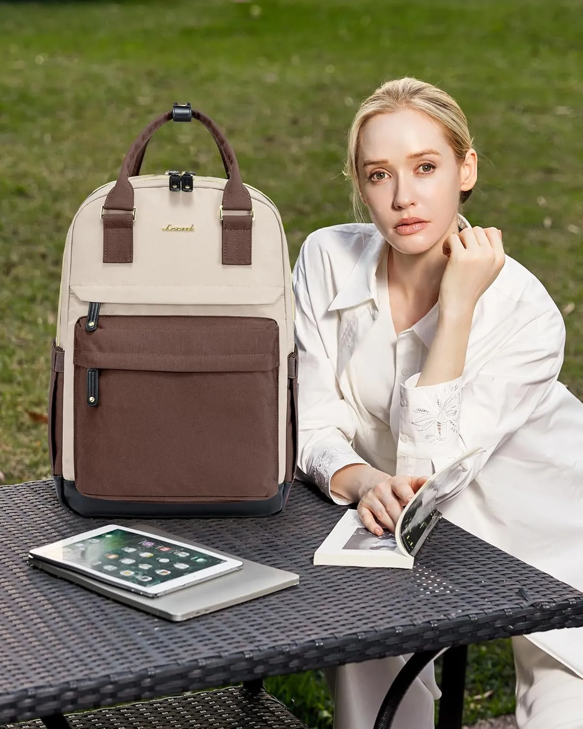 LOVEVOOK Travel Laptop Backpack Women, 17.3 Inch Anti-theft Laptop Bag with USB Port, Fashion Waterproof Computer Backpacks Teacher Nurse Backpack Purse for College Work