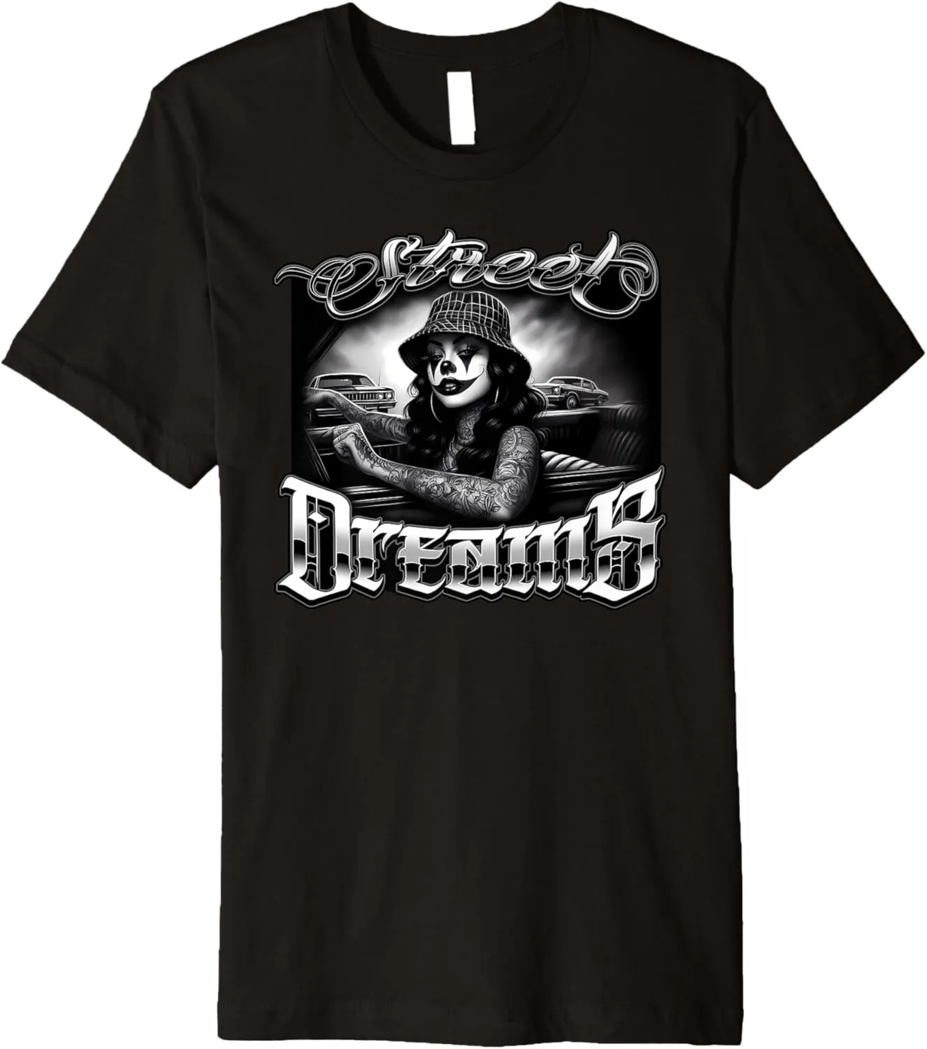 Low Rider Chicano Art Tattoo Cholo Payasa Chola West Side Premium T-Shirt