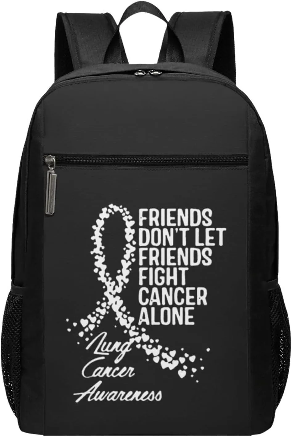 Lung Cancer Awareness Travel Laptop Backpack, Business Anti Theft Slim Sturdy Laptops Backpacks, College Computer Bag Gift for Men & Women Fits 17 Inch Notebook,Black