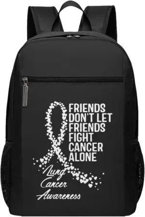 Lung Cancer Awareness Travel Laptop Backpack, Business Anti Theft Slim Sturdy Laptops Backpacks, College Computer Bag Gift for Men & Women Fits 17 Inch Notebook,Black