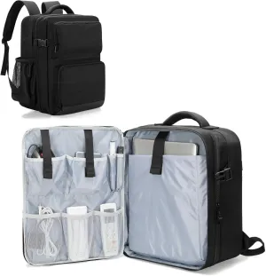 LUXJA Projector Backpack with 15.6 Inch Laptop Sleeve, Projector Bag with 2 Large Compartments (Compatible with Most Major Projectors), Black