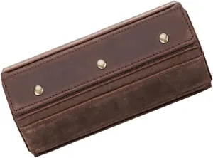 Luxury Leather Watch Case for Men Portable Travel Organizer with Snap Closure for Mechanical Watches Elegant Storage for Home and Gifting