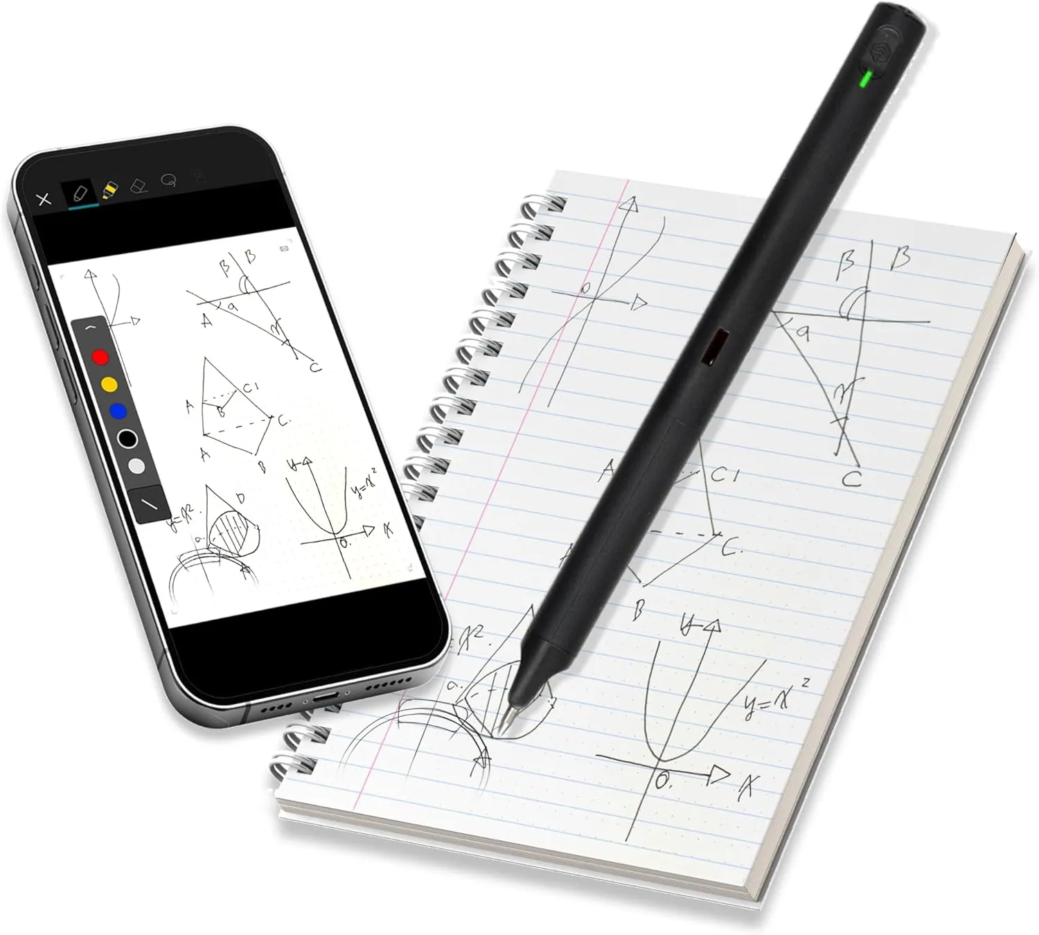 M1  for Android, iPhone and Laptop | Digitize Handwriting | Digital Bluetooth Pen for Real Time Sync, Handwriting to Text Transcription, Export to e-Mail and Document (Black)