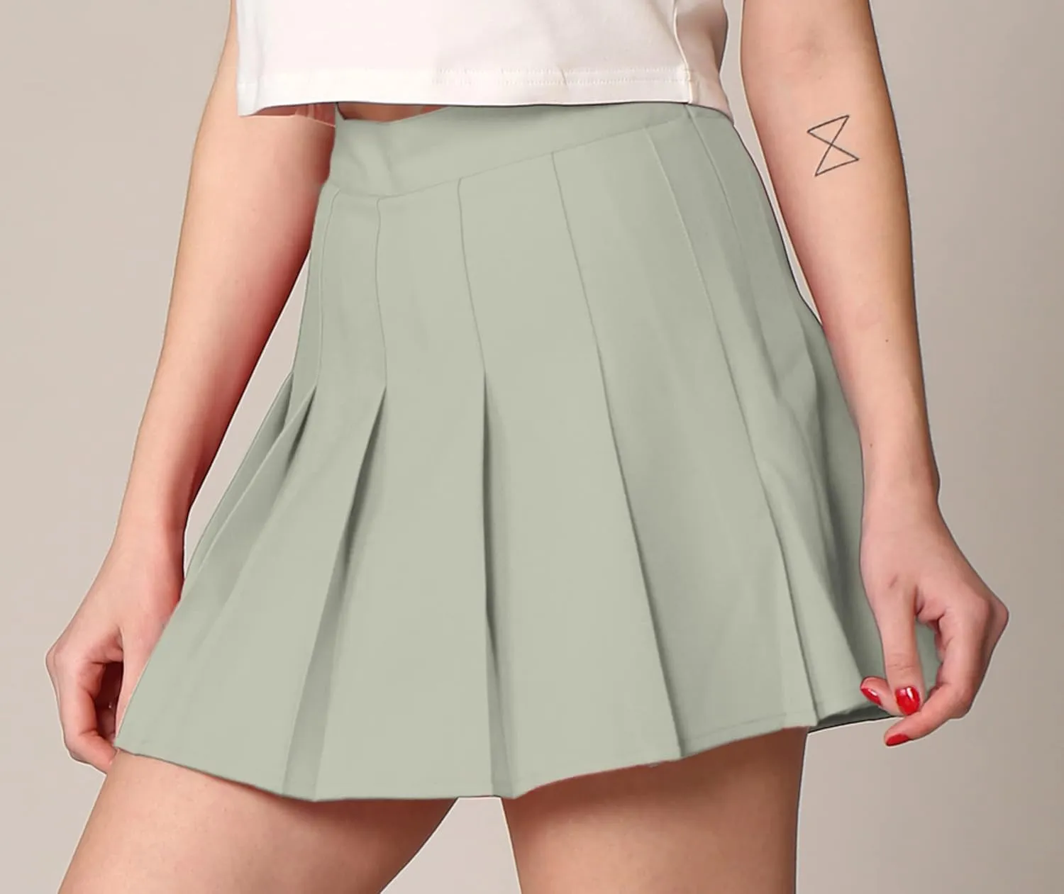 Made By Johnny Womens' Girls' High Waist Mini Plaid School Uniform Pleated Skater Tennis Skirt with Lining Shorts
