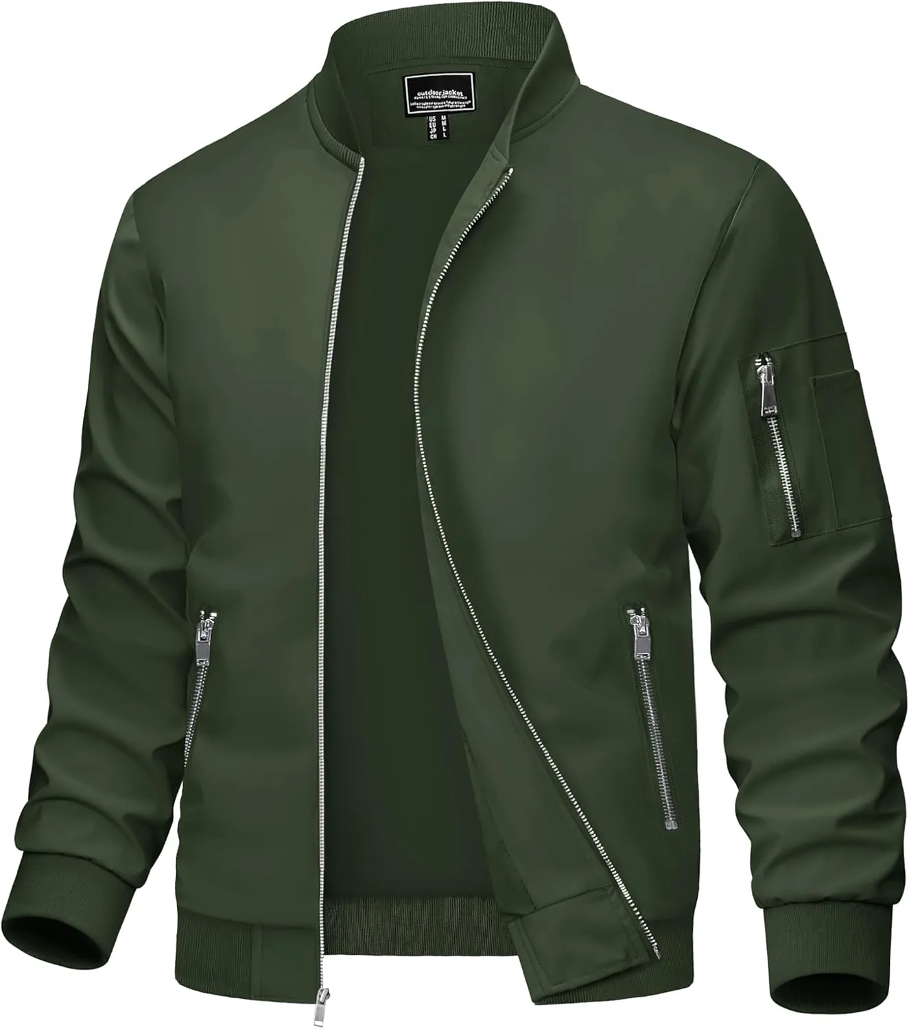 MAGCOMSEN Men's Bomber Jacket Lightweight Casual Windbreaker Spring Fall Zip Up Coat with 5 Pocket