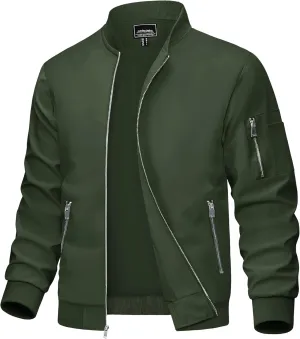 MAGCOMSEN Men's Bomber Jacket Lightweight Casual Windbreaker Spring Fall Zip Up Coat with 5 Pocket