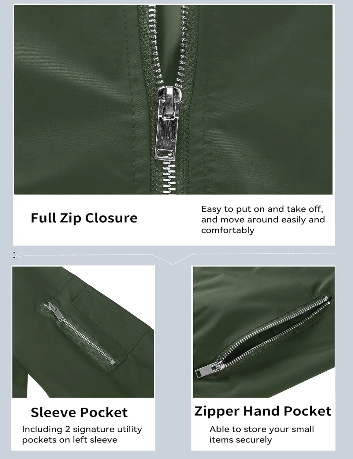 MAGCOMSEN Men's Bomber Jacket Lightweight Casual Windbreaker Spring Fall Zip Up Coat with 5 Pocket