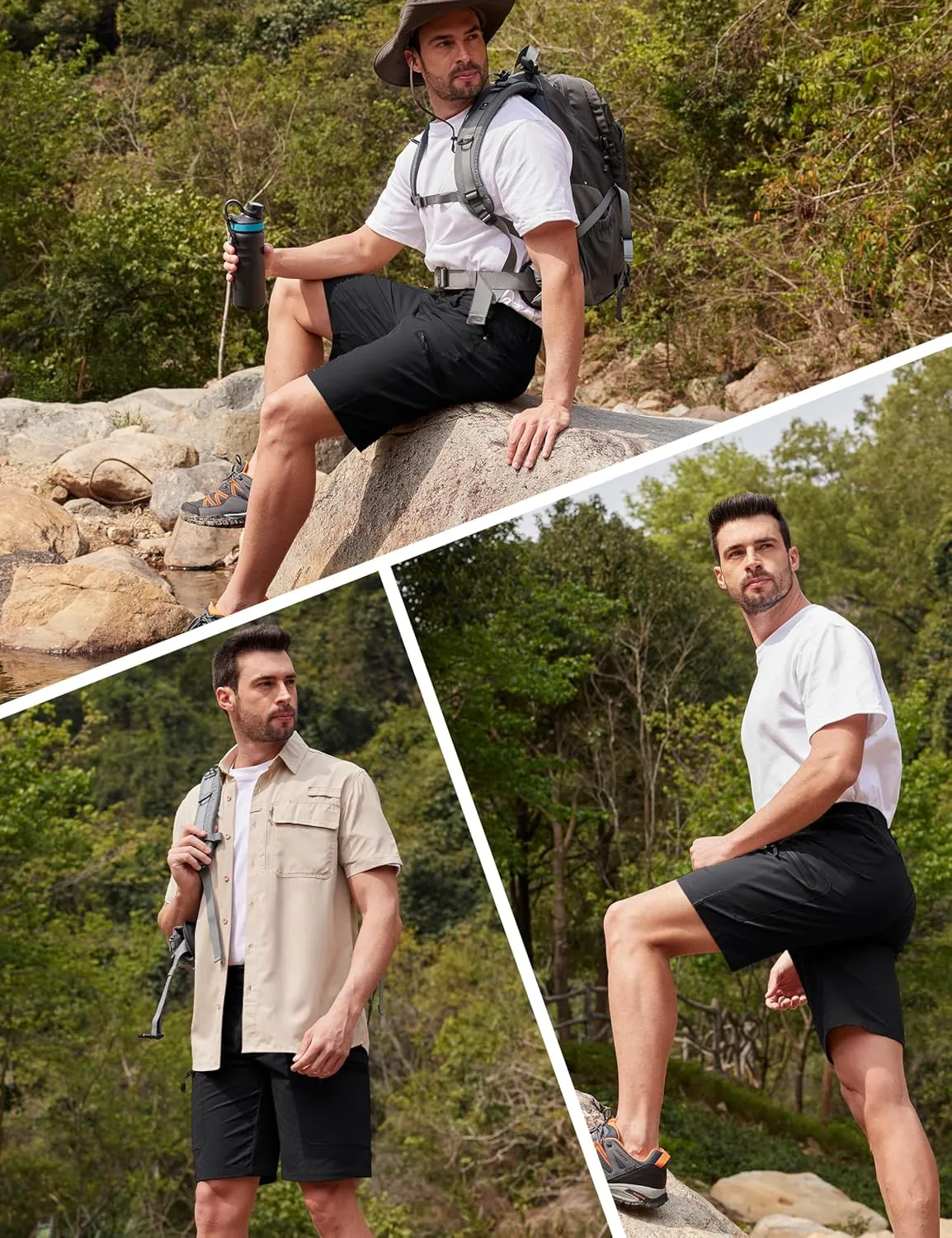 MAGCOMSEN Men's Hiking Cargo Shorts 10" Lightweight Outdoor Work Shorts for Men Travel Casual with 5 Pockets