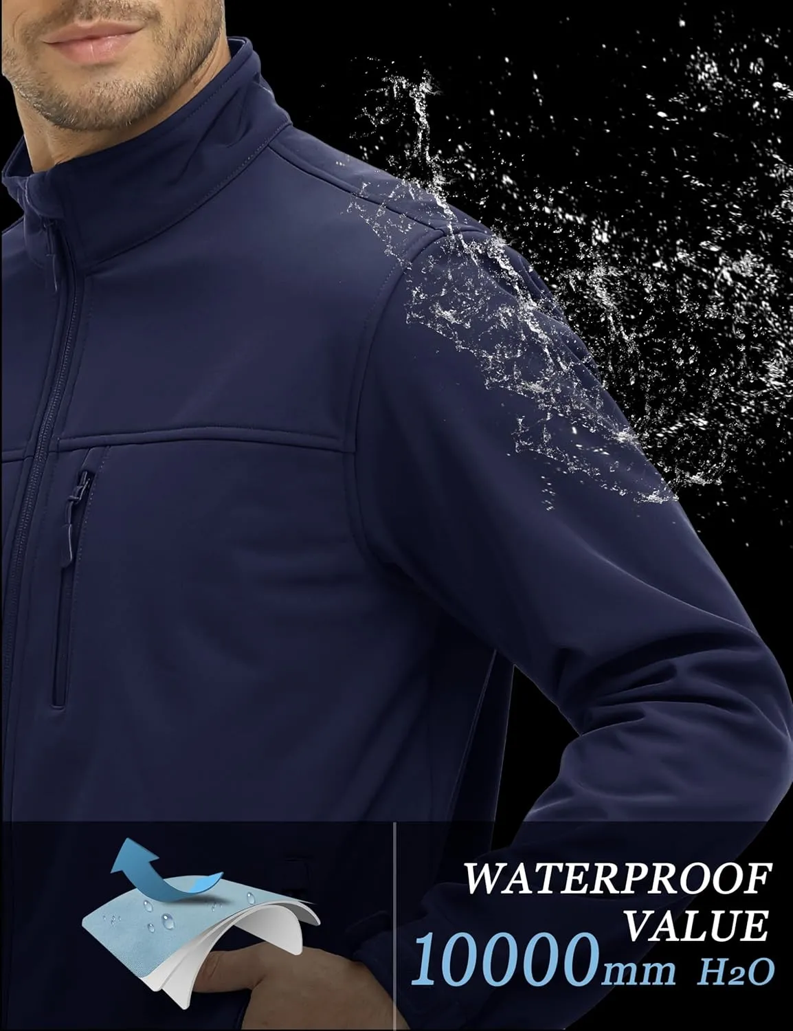 MAGCOMSEN Men's Tactical Jacket Fleece Lined Soft Shell Winter Jacket Lightweight Water Resistant Coats Outwear