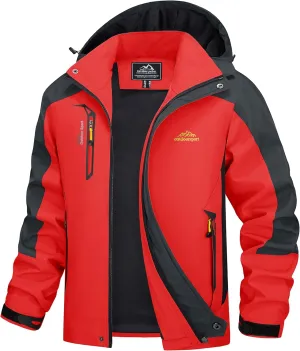 MAGCOMSEN Men's Waterproof Rain Jacket with Hood Windbreaker 4 Pockets Raincoat for Hiking Camping Fishing Travel