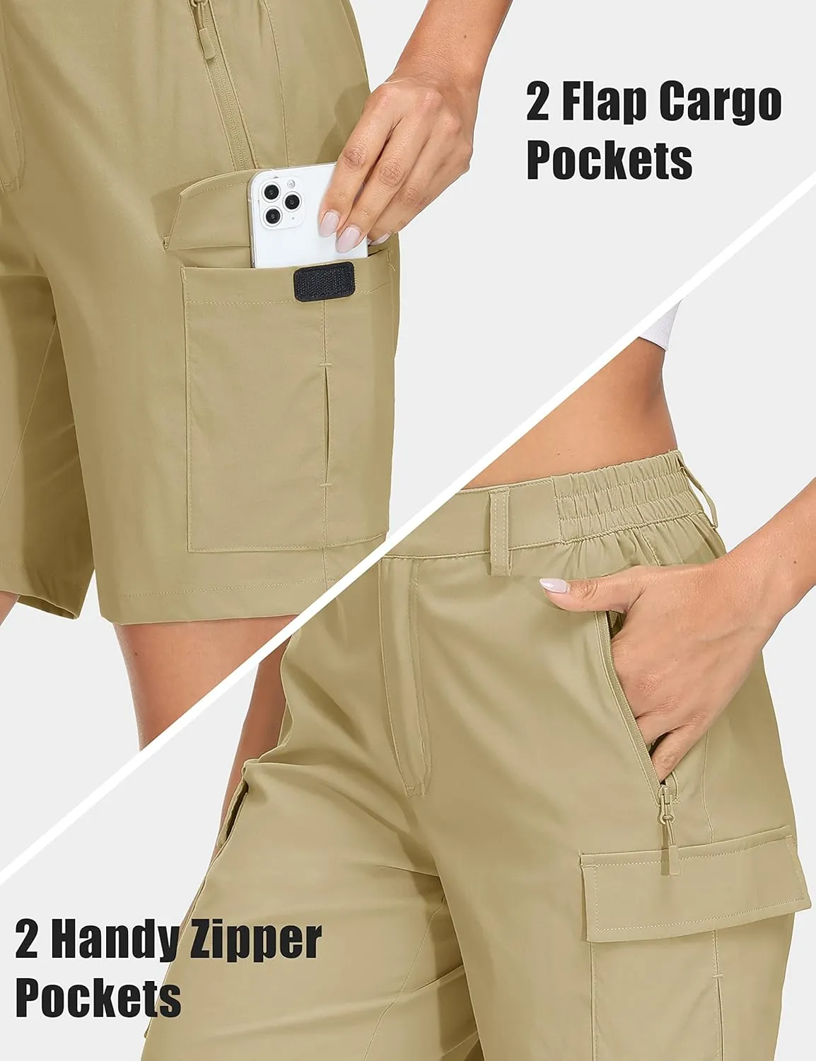 MAGCOMSEN Women's Hiking Cargo Shorts Quick Dry Lightweight 7 Inch Golf Athlectic Casual Trendy Shorts with 5 Pockets