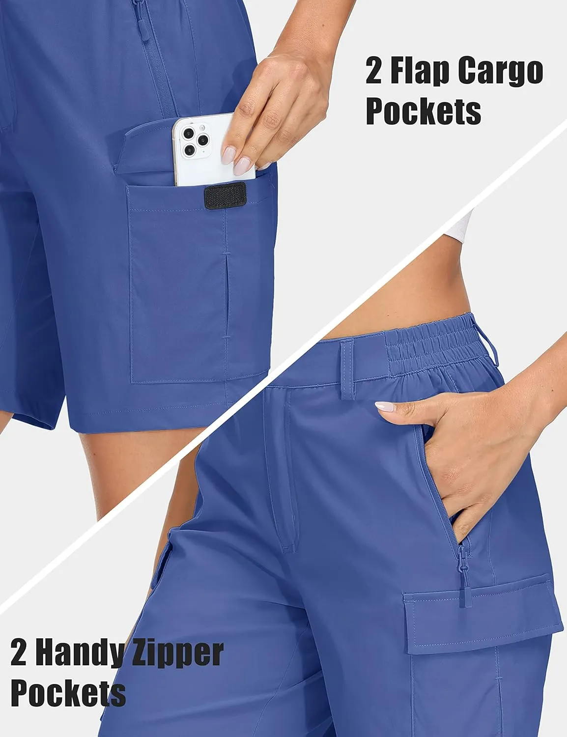 MAGCOMSEN Women's Hiking Cargo Shorts Quick Dry Lightweight 7 Inch Golf Athlectic Casual Trendy Shorts with 5 Pockets