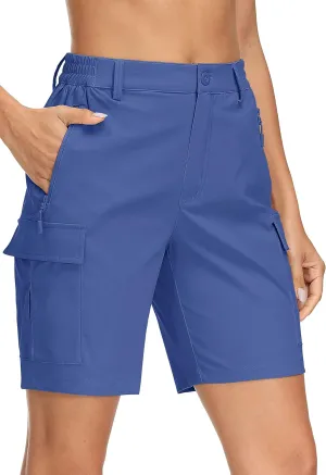 MAGCOMSEN Women's Hiking Cargo Shorts Quick Dry Lightweight 7 Inch Golf Athlectic Casual Trendy Shorts with 5 Pockets