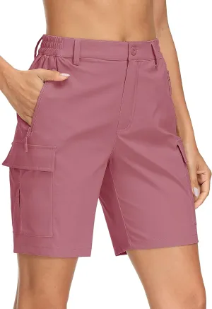 MAGCOMSEN Women's Hiking Cargo Shorts Quick Dry Lightweight 7 Inch Golf Athlectic Casual Trendy Shorts with 5 Pockets